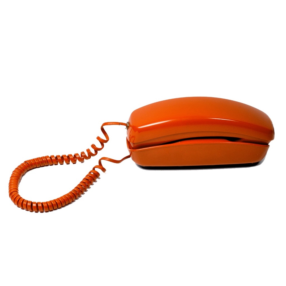 VTG 1970s WESTERN ELECTRIC Bell Trimline Push Button Orange Desk Telephone